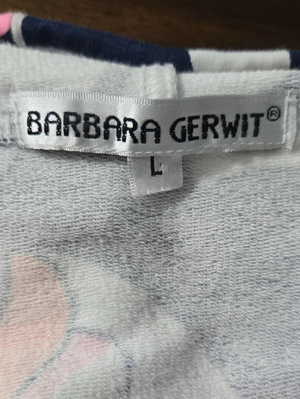 BARBARA GERWIT Cover Up Tunic Top Hoodie Anchor Rope Print Large Pink Blue Retro